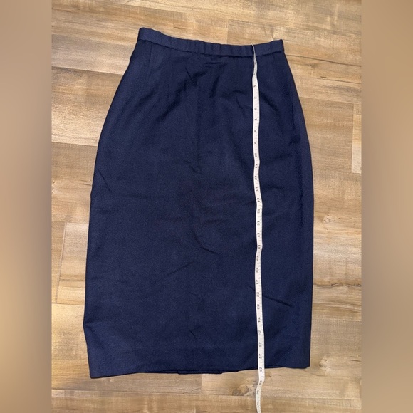Vintage Pendleton Wool Long Skirt Size 6 Navy Blue - Picture 4 of 6